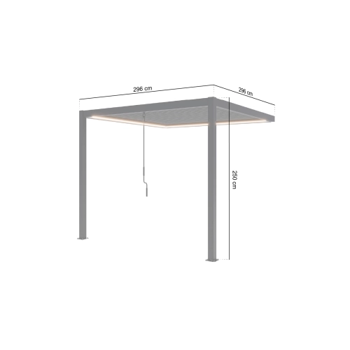 Przyścienna Pergola tarasowa aluminiowa NORDVIC Skyline LED Light 3 x 3 m Antracyt